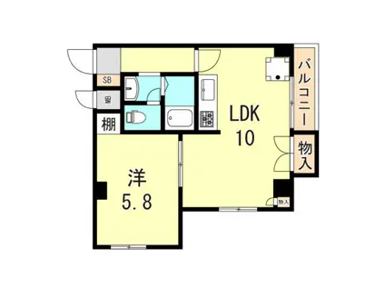 フォルトゥーナRITZ舞子坂II(1LDK/2階)の間取り写真