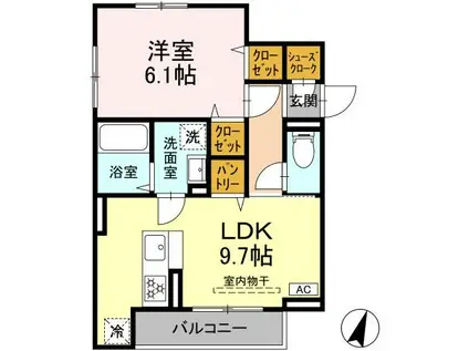 コンフォール西鶴間(1LDK/3階)の間取り写真