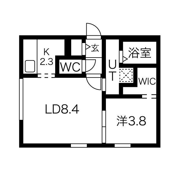 グランオーク(1LDK/2階)の間取り写真