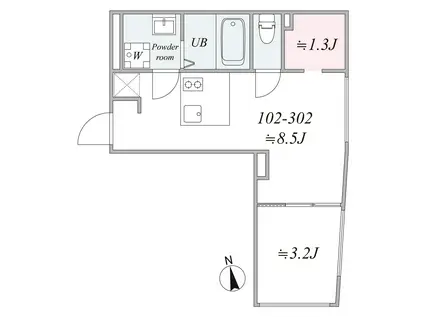 TRIAS941(1LDK/3階)の間取り写真