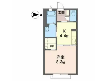 シャーメゾン藤木B(1K/1階)の間取り写真