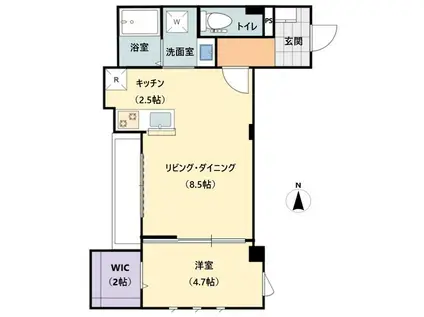 豪徳寺1619(1LDK/2階)の間取り写真