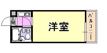 ドルム芦屋川(ワンルーム/1階)の間取り写真
