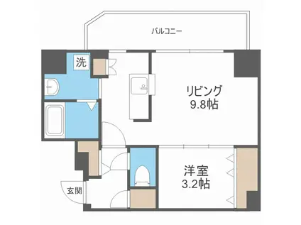 パークフラッツ野田阪神駅前(1LDK/6階)の間取り写真