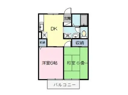 フレンド宝木B(2DK/2階)の間取り写真