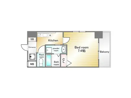 メインステージ須磨(1K/3階)の間取り写真