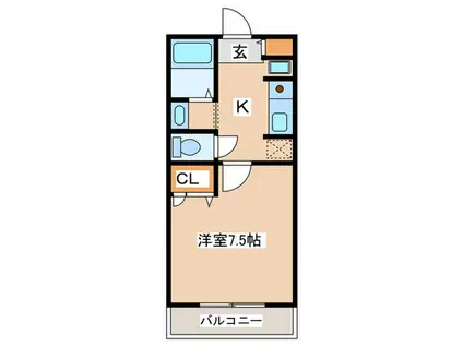 湘南ABSII(1K/2階)の間取り写真