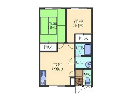 バウスプリットIII(2DK/2階)の間取り写真