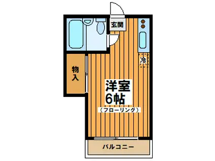 小倉ハイツ(ワンルーム/2階)の間取り写真