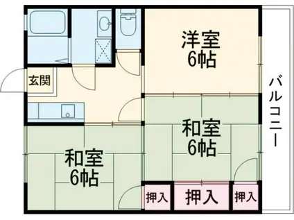 沢田コーポI番館(3K/2階)の間取り写真