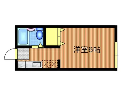 まろんハイツ(1K/2階)の間取り写真