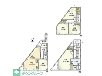 浅間町戸建(5LDK/2階)の間取り写真