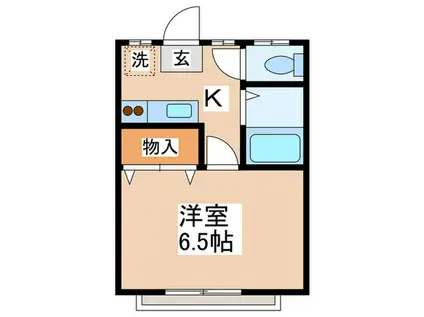 アースパックス1号棟(1K/2階)の間取り写真