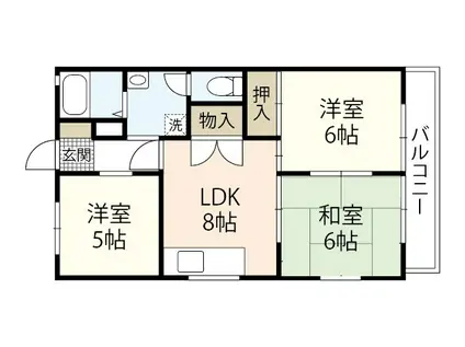 ソフィアコート古江西町(3LDK/4階)の間取り写真