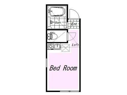 セレシア横浜釜台(ワンルーム/2階)の間取り写真