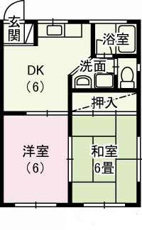 MAISON DE PATIO(2DK/1階)の間取り写真