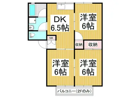 パレーシャル大山A・B(3DK/1階)の間取り写真