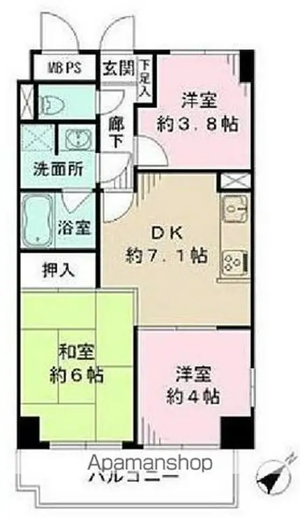 藤和シティホームズ新宿余丁町 2階階 間取り