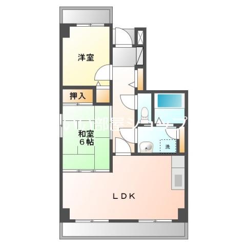 カドーロ壱番館(2LDK/9階)の間取り写真