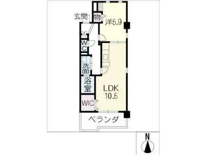 MS南ヶ丘(1LDK/1階)の間取り写真
