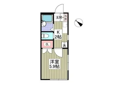 鈴木ハイム(1K/1階)の間取り写真