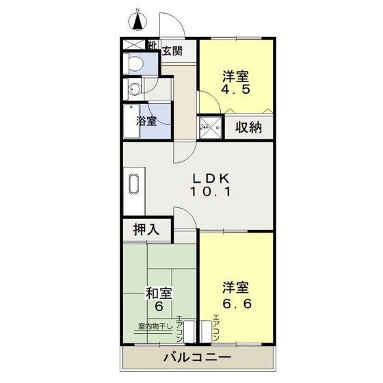 ヌーベル犬飼A(3LDK/3階)の間取り写真