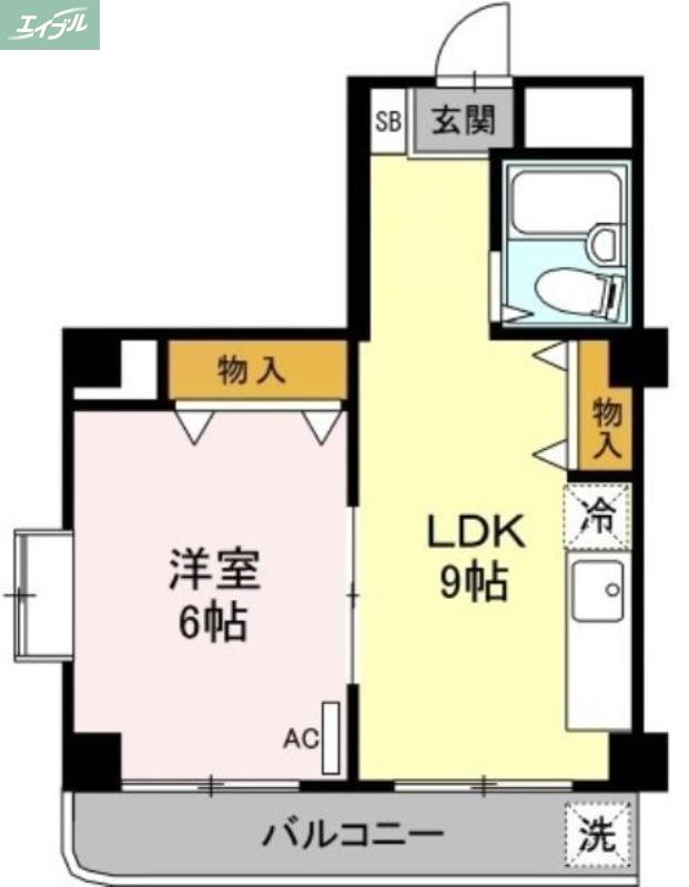 レジデンス板野 (1LDK/5階)の間取り写真