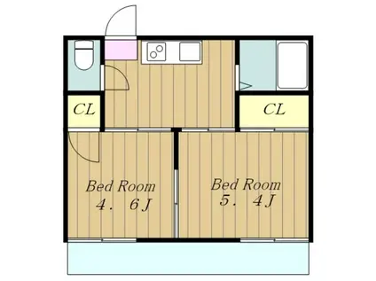 フォーブル相武台(2K/1階)の間取り写真
