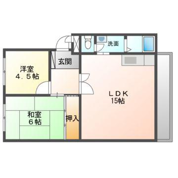 すずらん台コート(2LDK/5階)の間取り写真