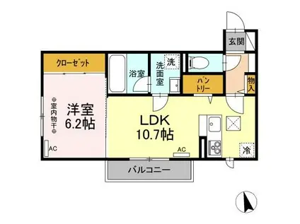ロージー(1LDK/1階)の間取り写真
