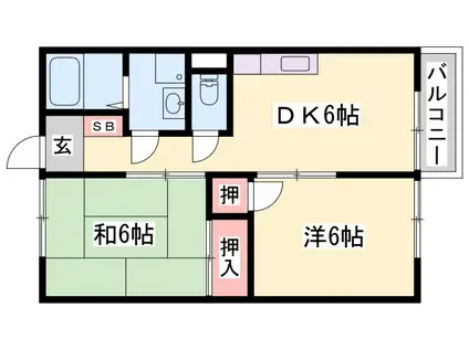 エスポワールメゾン(2DK/1階)の間取り写真
