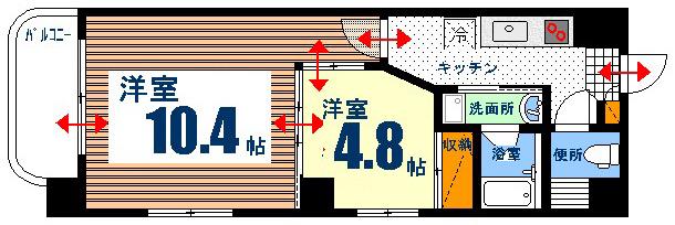 LUANA HAKUSHIMA(2K/11階)の間取り写真