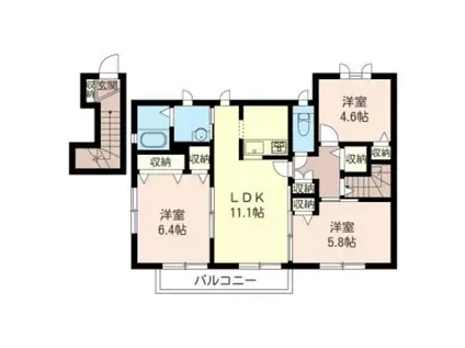 グラン・シャリオ(3LDK/2階)の間取り写真