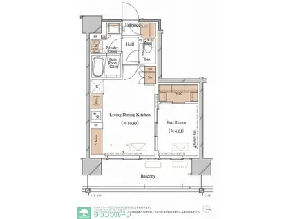 ブランシエスタ木場(1LDK/5階)の間取り写真