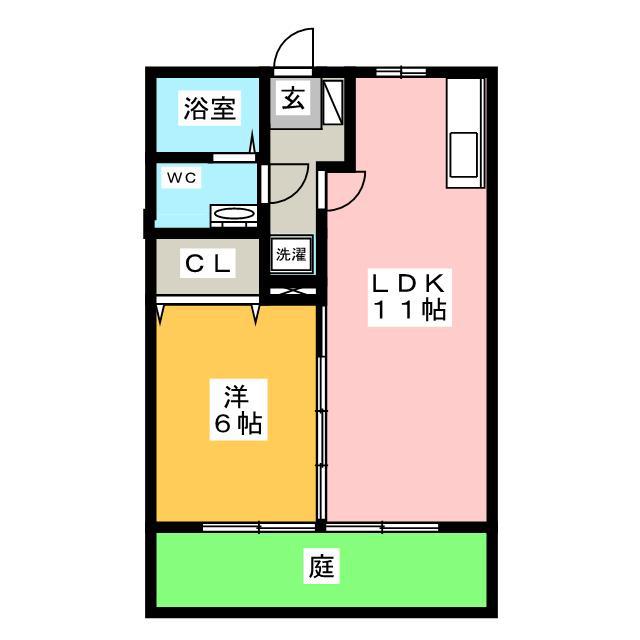 FRIENDRY SQUARE(1LDK/1階)の間取り写真