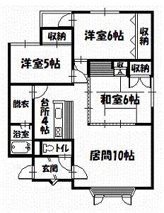 サングリーンカムイ(3LDK/2階)の間取り写真