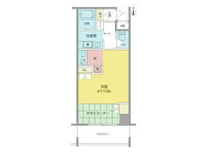 鶴舞ガーデンコート(ワンルーム/12階)の間取り写真