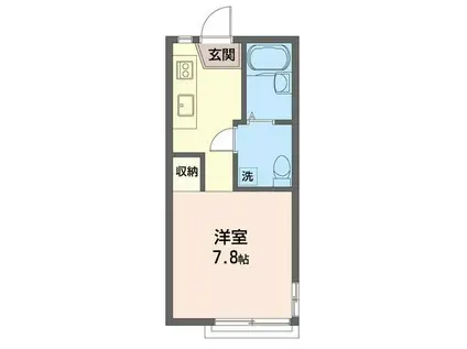 コージーハウス(ワンルーム/1階)の間取り写真