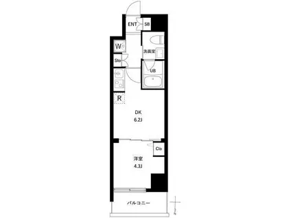 アーバンパーク日暮里II(1DK/3階)の間取り写真