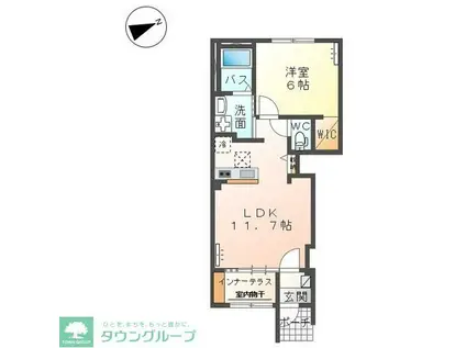 ディア・プリムローズ(1LDK/1階)の間取り写真