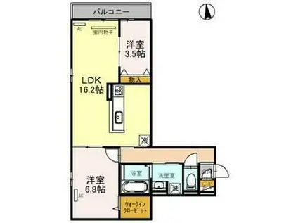 CLASHIST墨江(2LDK/3階)の間取り写真