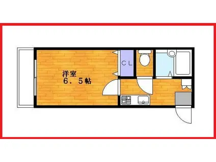 カーサ・デリーゾ(1K/2階)の間取り写真