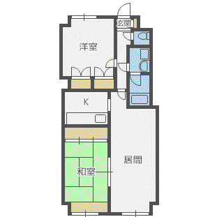 輪島ビル(2LDK/3階)の間取り写真