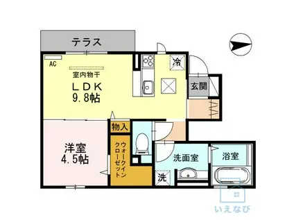 パルビレッジ(1LDK/1階)の間取り写真