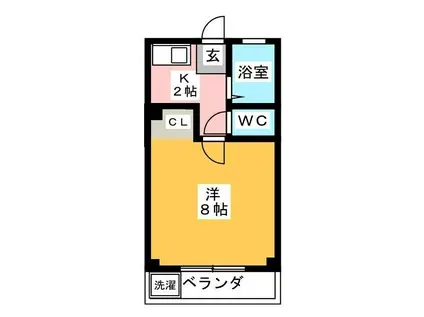 ドエルKM II(1K/1階)の間取り写真