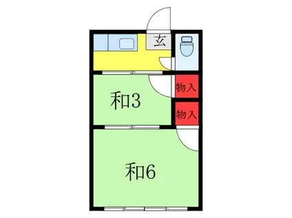 日東2号館(2K/3階)の間取り写真