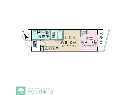 Jブラン西新井(1LDK/1階)の間取り写真