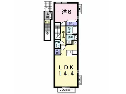 コリーヌM(1LDK/2階)の間取り写真