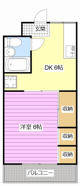 セレクトハイムI(1DK/2階)の間取り写真