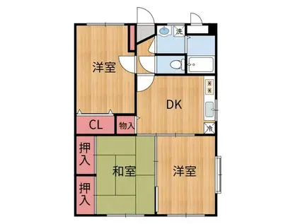 サンフラワー東町(3DK/3階)の間取り写真